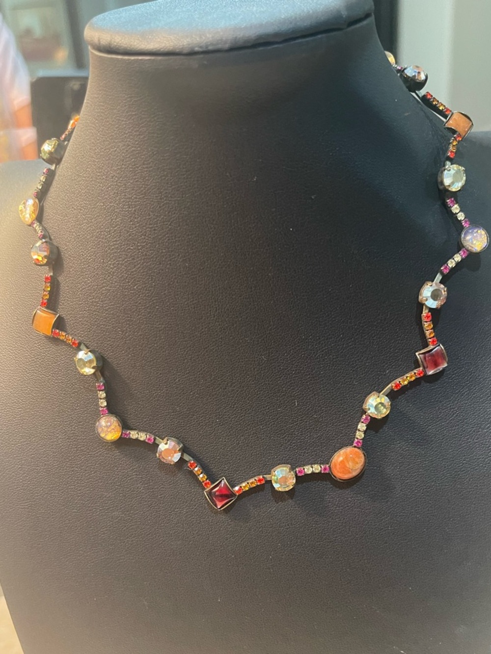 Sorrelli Multicolored Crystal Necklace with Red Accents